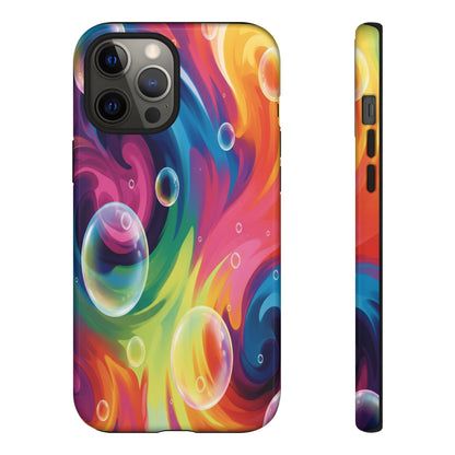 Vibrant Abstract Swirl Phone Case - Colorful Bubble Art Tough Cover for iPhone 17, Samsung Galaxy & Google Pixel