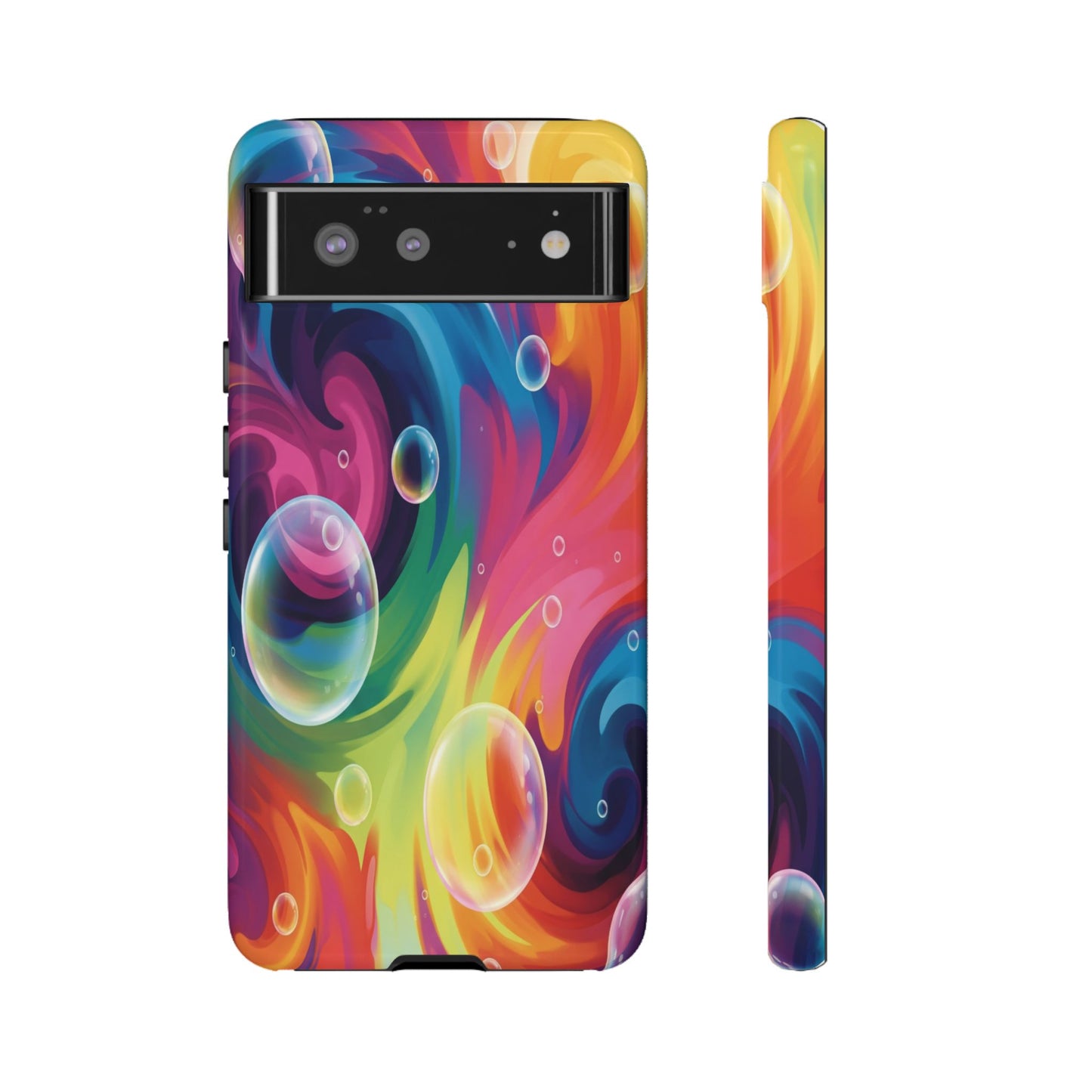 Vibrant Abstract Swirl Phone Case - Colorful Bubble Art Tough Cover for iPhone 17, Samsung Galaxy & Google Pixel