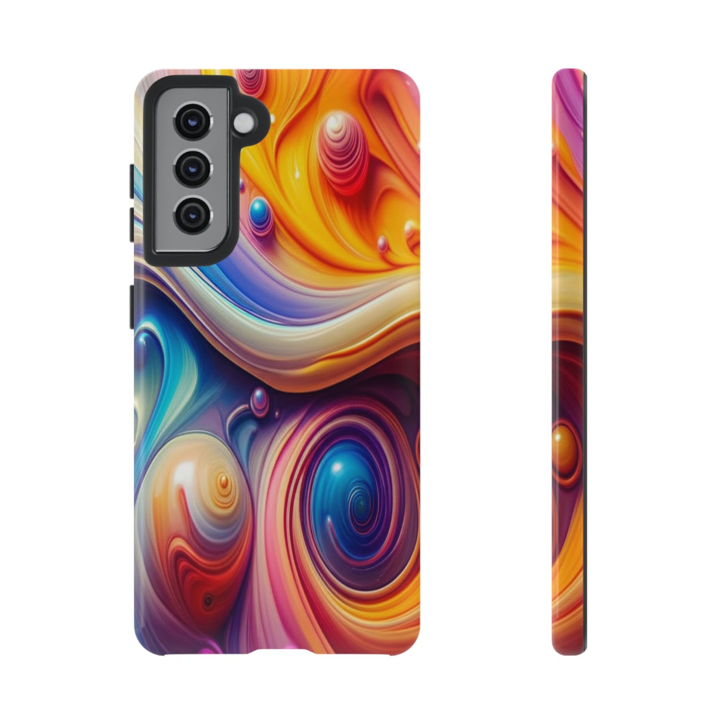 Copy of Modern Geometric Line Art Phone Case - Abstract Purple & White Tough Cover for iPhone 17, Samsung Galaxy & Google Pixel