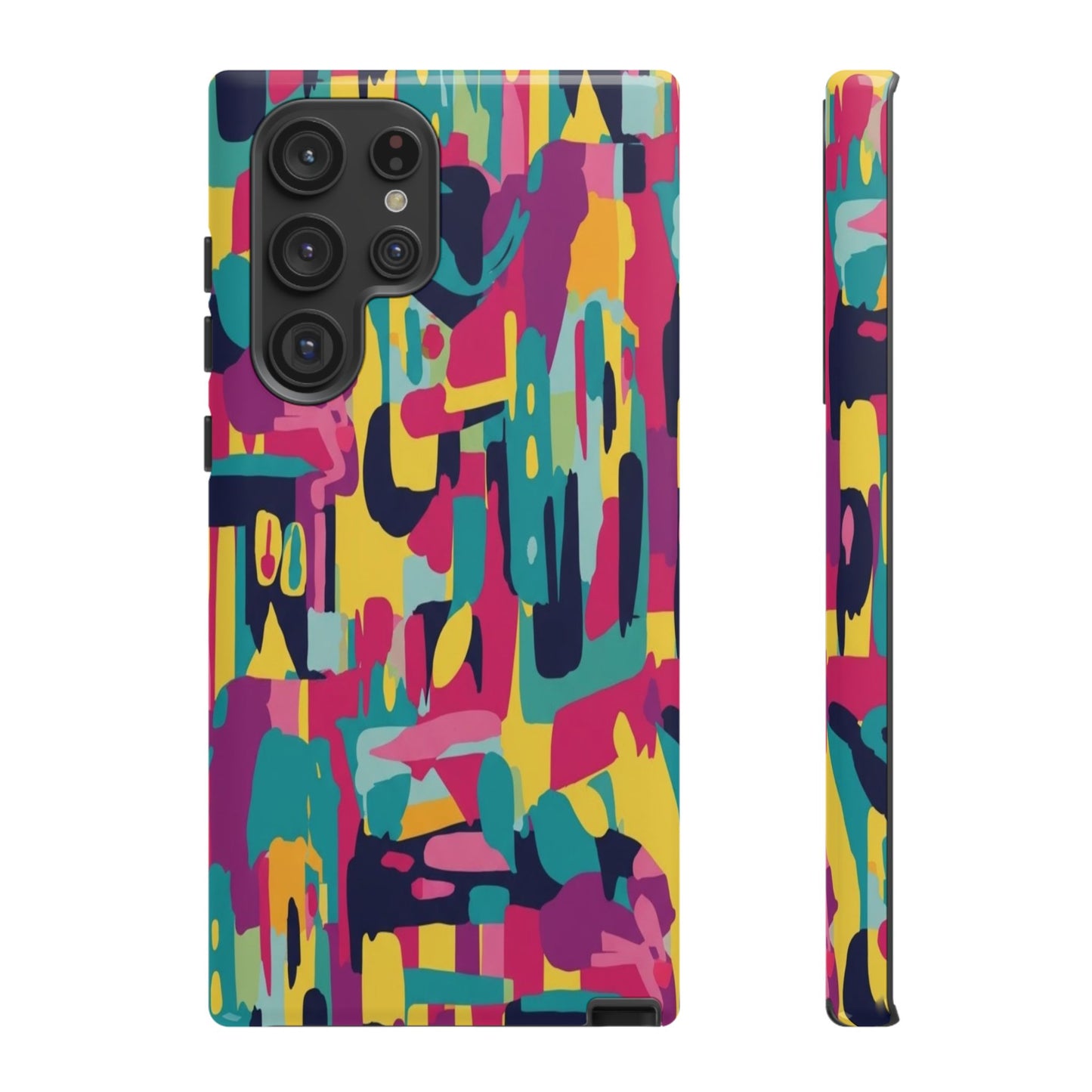 Copy of Modern Geometric Line Art Phone Case - Abstract Purple & White Tough Cover for iPhone 17, Samsung Galaxy & Google Pixel