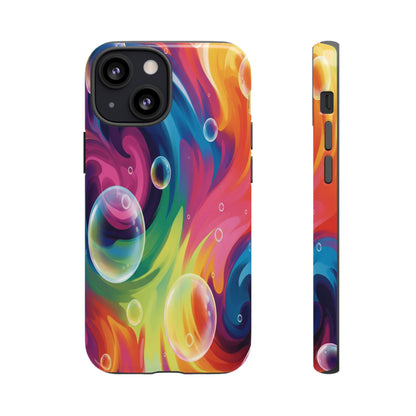 Vibrant Abstract Swirl Phone Case - Colorful Bubble Art Tough Cover for iPhone 17, Samsung Galaxy & Google Pixel