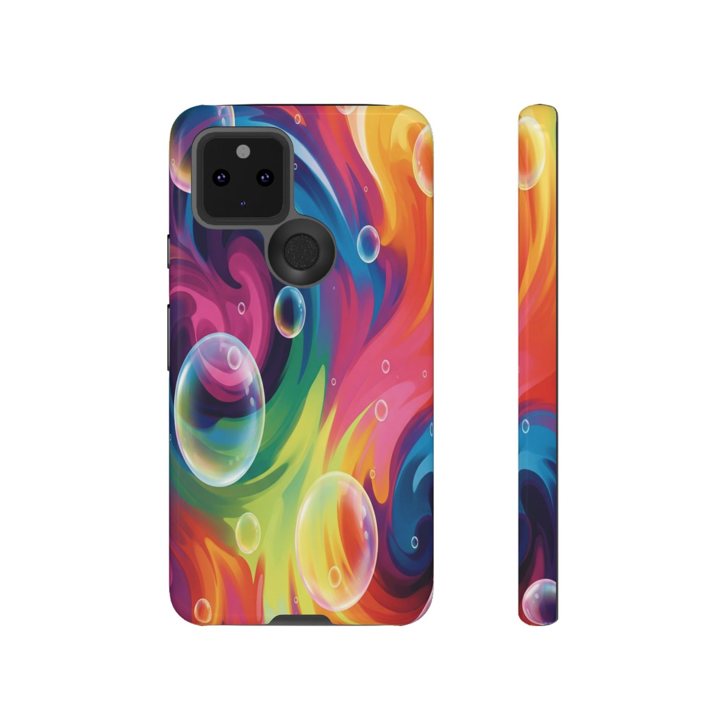 Vibrant Abstract Swirl Phone Case - Colorful Bubble Art Tough Cover for iPhone 17, Samsung Galaxy & Google Pixel