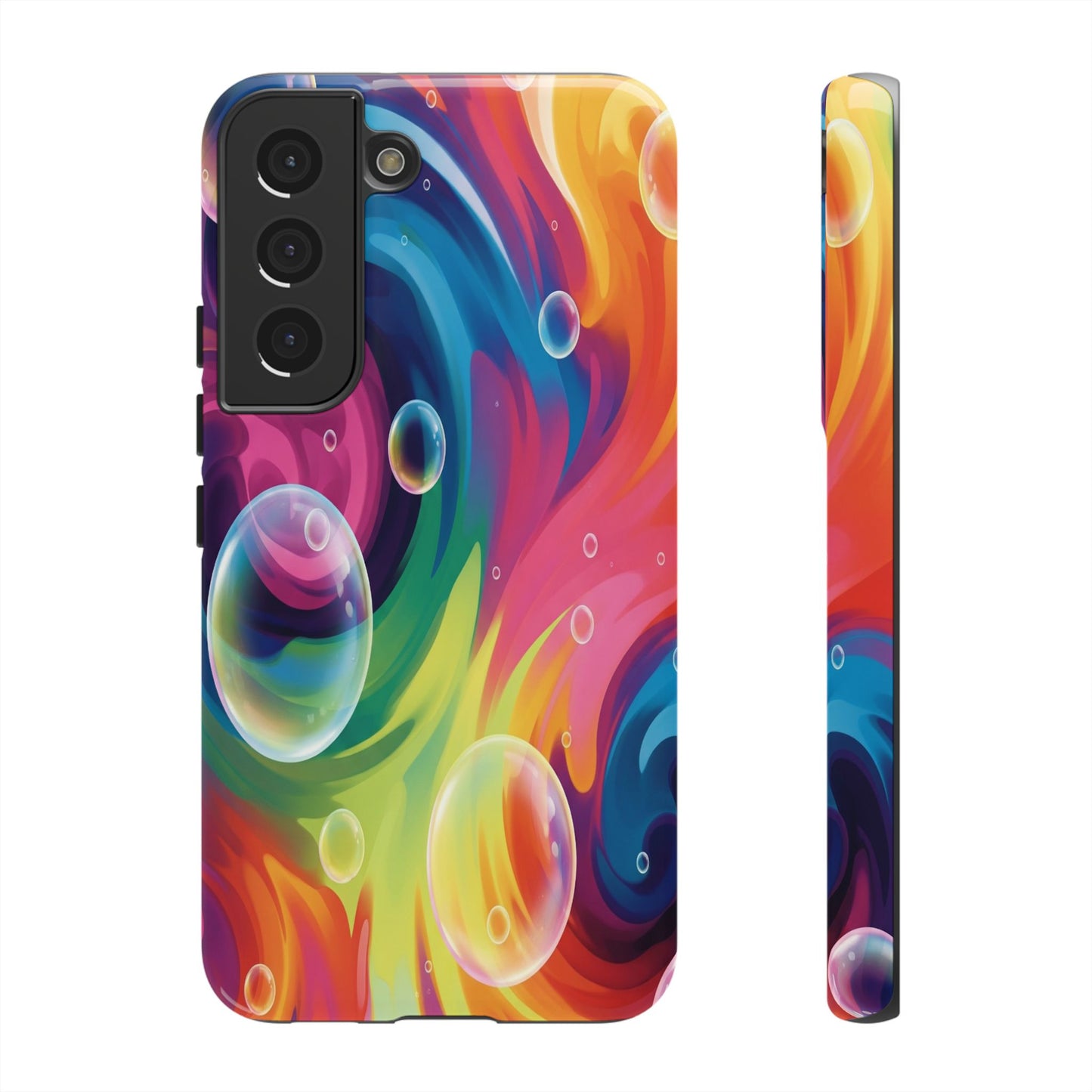 Vibrant Abstract Swirl Phone Case - Colorful Bubble Art Tough Cover for iPhone 17, Samsung Galaxy & Google Pixel
