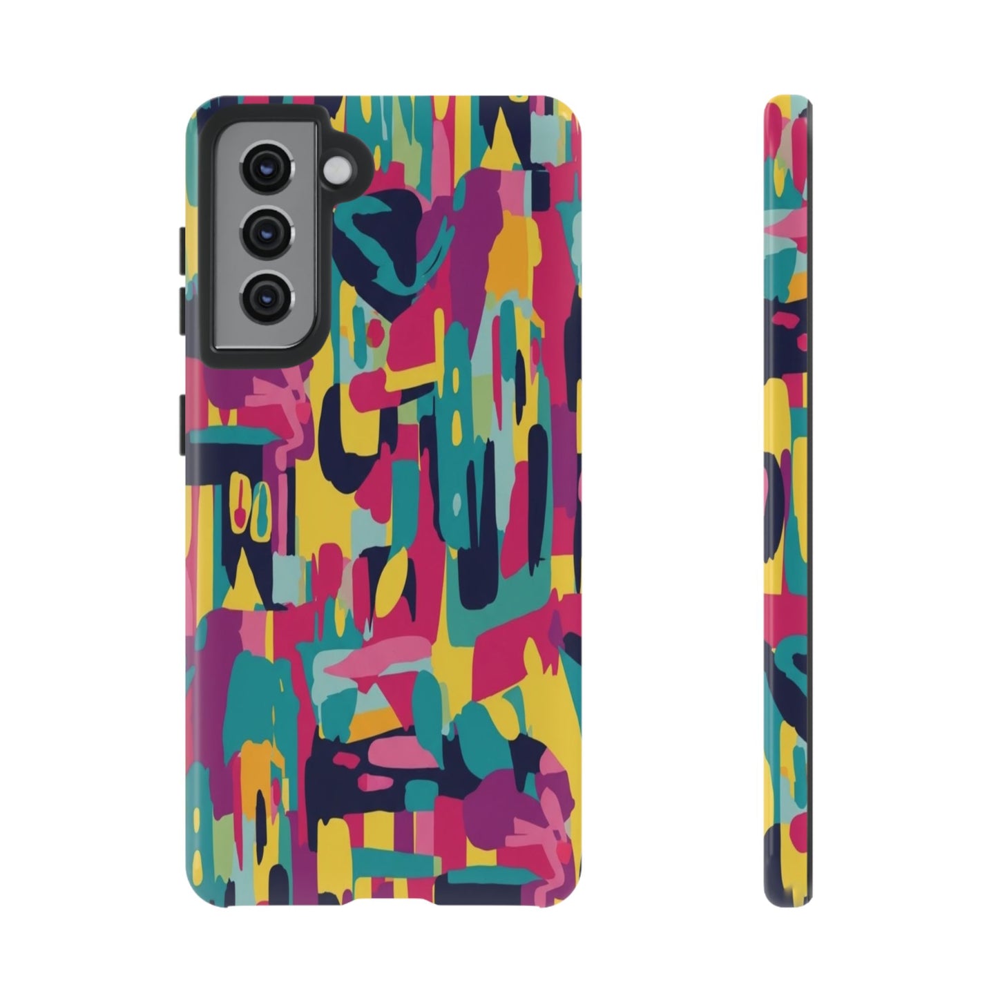 Copy of Modern Geometric Line Art Phone Case - Abstract Purple & White Tough Cover for iPhone 17, Samsung Galaxy & Google Pixel