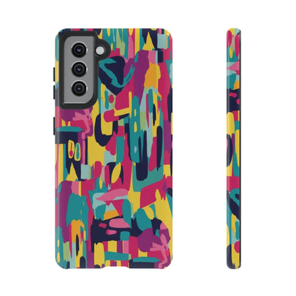 Copy of Modern Geometric Line Art Phone Case - Abstract Purple & White Tough Cover for iPhone 17, Samsung Galaxy & Google Pixel