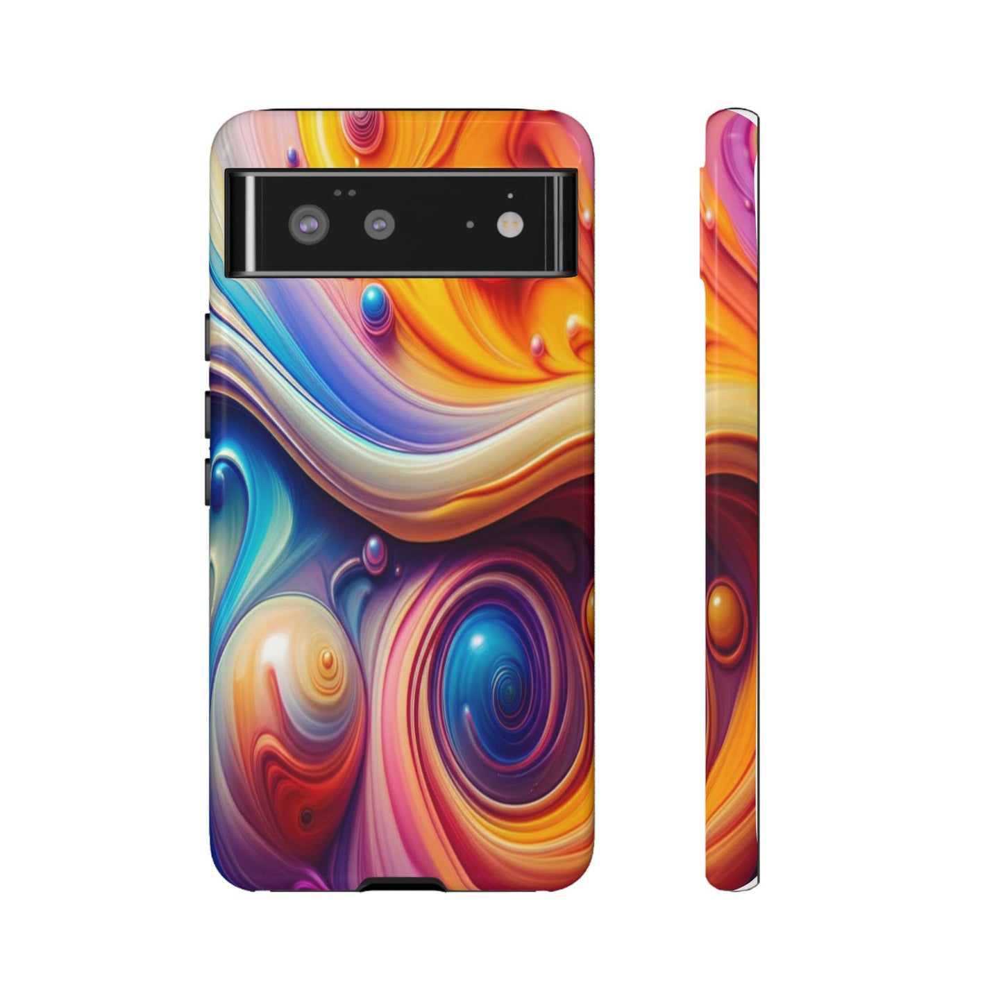 Copy of Modern Geometric Line Art Phone Case - Abstract Purple & White Tough Cover for iPhone 17, Samsung Galaxy & Google Pixel