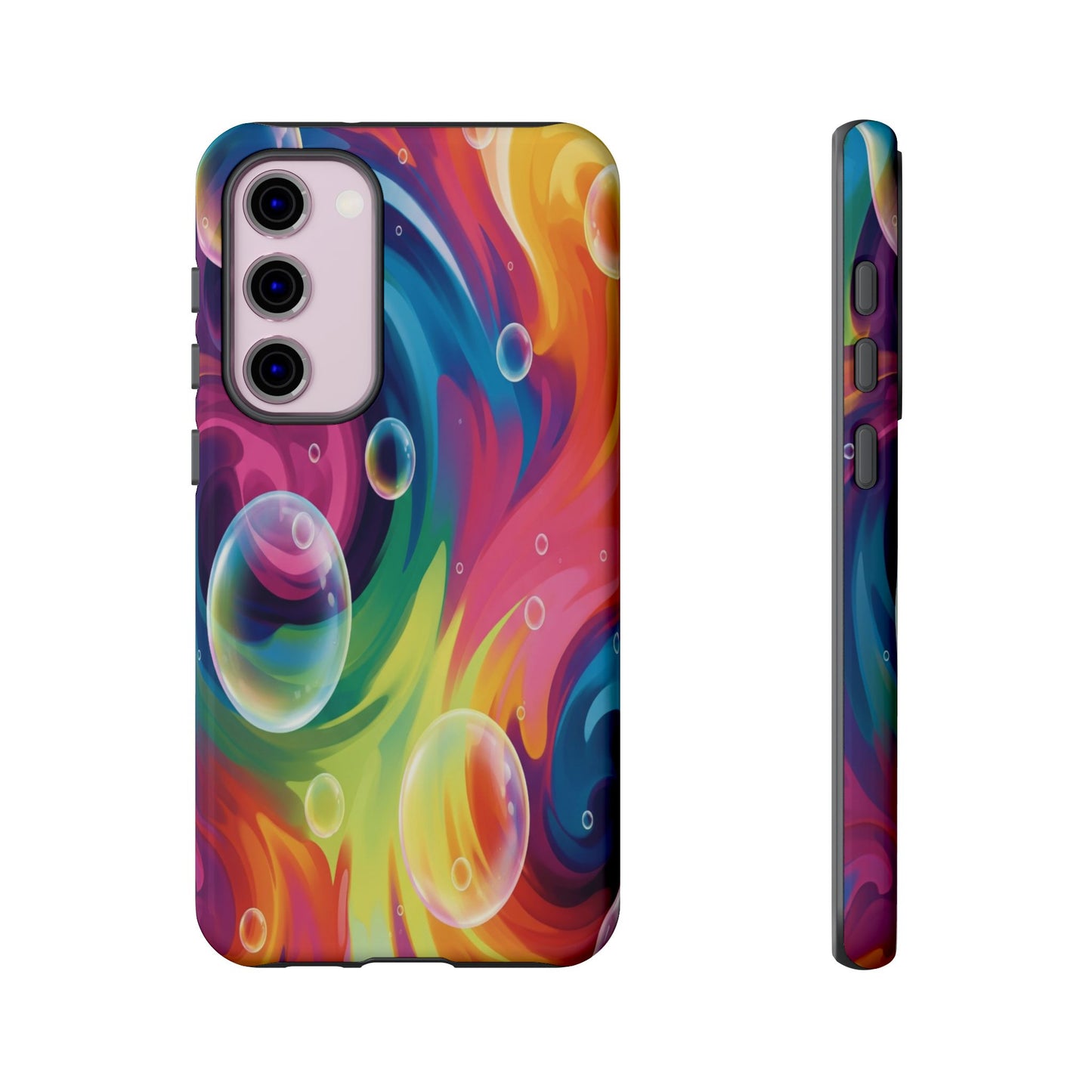 Vibrant Abstract Swirl Phone Case - Colorful Bubble Art Tough Cover for iPhone 17, Samsung Galaxy & Google Pixel