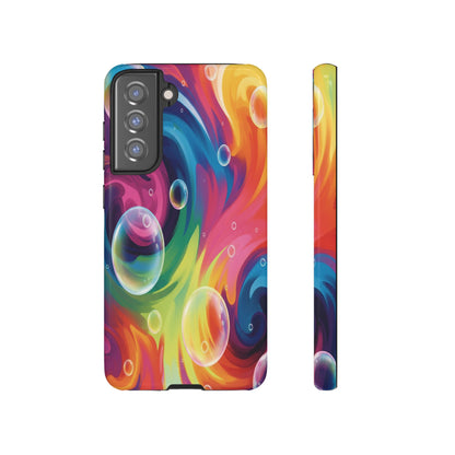 Vibrant Abstract Swirl Phone Case - Colorful Bubble Art Tough Cover for iPhone 17, Samsung Galaxy & Google Pixel