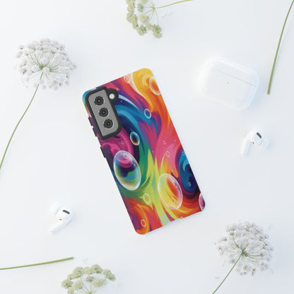 Vibrant Abstract Swirl Phone Case - Colorful Bubble Art Tough Cover for iPhone 17, Samsung Galaxy & Google Pixel