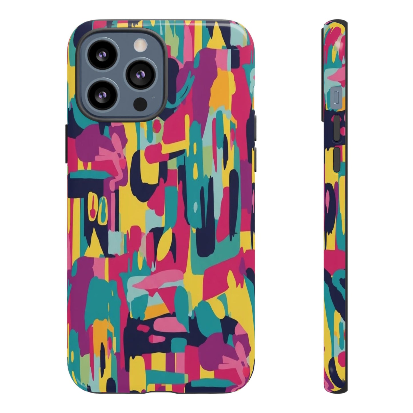 Copy of Modern Geometric Line Art Phone Case - Abstract Purple & White Tough Cover for iPhone 17, Samsung Galaxy & Google Pixel