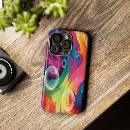 Vibrant Abstract Swirl Phone Case - Colorful Bubble Art Tough Cover for iPhone 17, Samsung Galaxy & Google Pixel