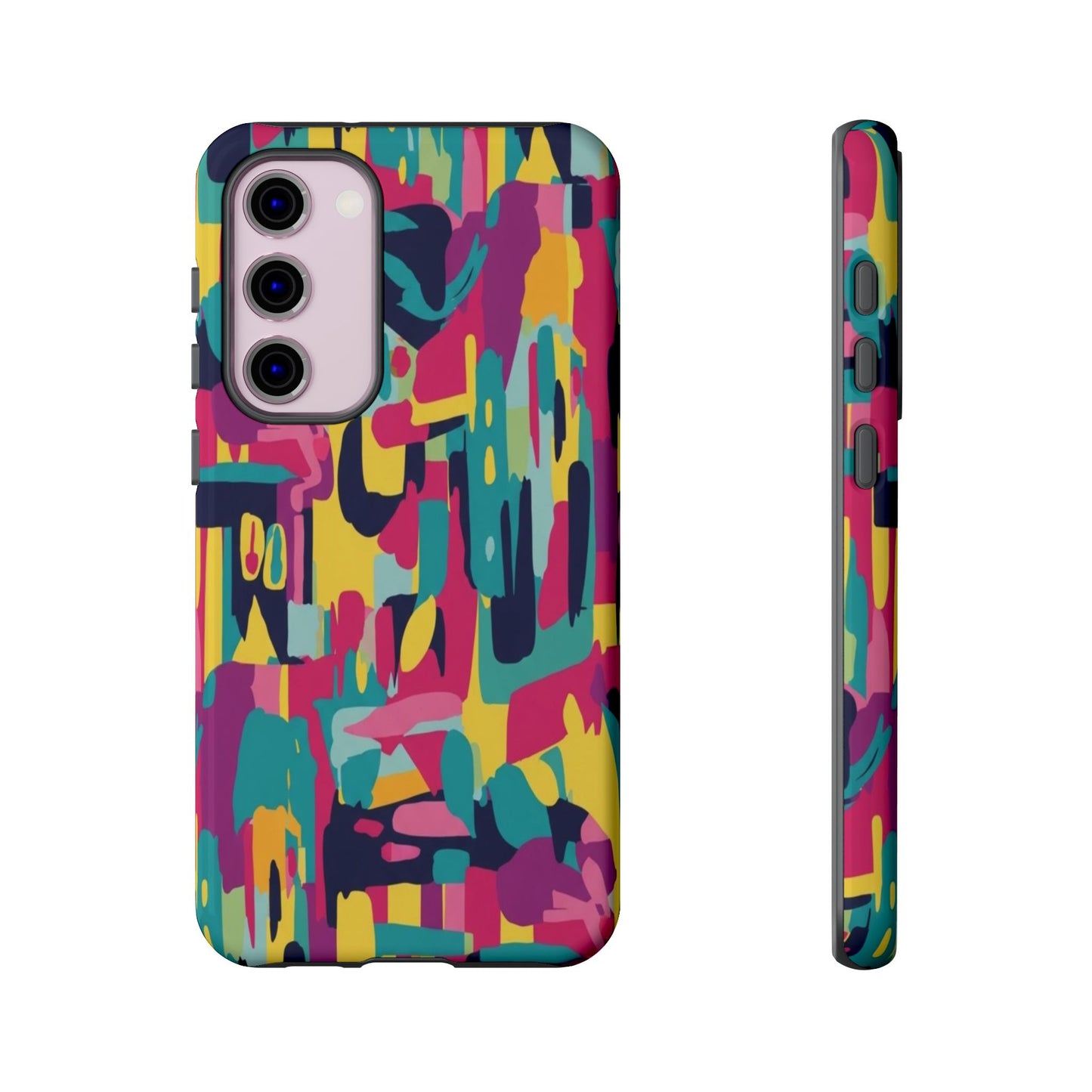 Copy of Modern Geometric Line Art Phone Case - Abstract Purple & White Tough Cover for iPhone 17, Samsung Galaxy & Google Pixel