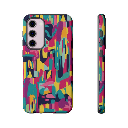 Copy of Modern Geometric Line Art Phone Case - Abstract Purple & White Tough Cover for iPhone 17, Samsung Galaxy & Google Pixel