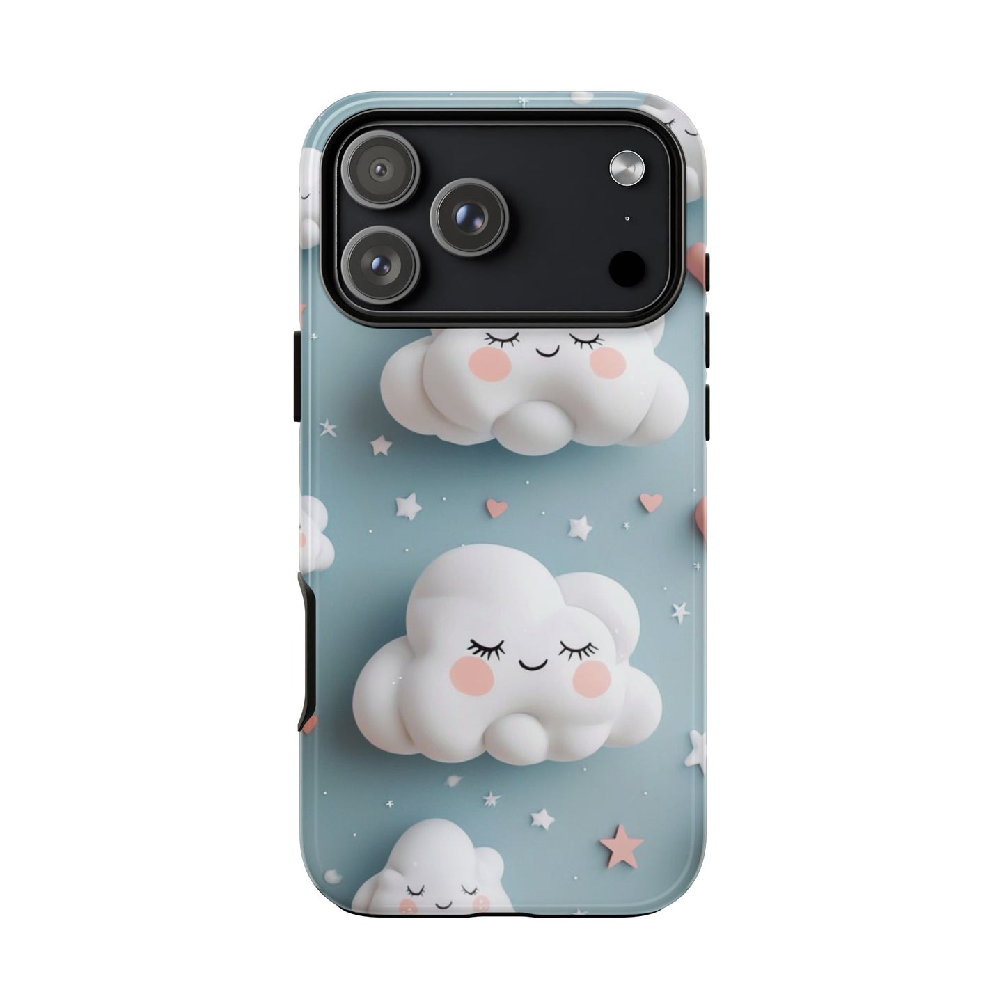 Cute Kawaii Sleeping Cloud Phone Case - Tough Dual-Layer Cover for iPhone 17, Samsung Galaxy & Google Pixel