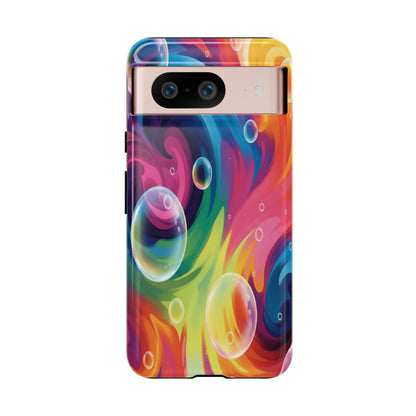 Vibrant Abstract Swirl Phone Case - Colorful Bubble Art Tough Cover for iPhone 17, Samsung Galaxy & Google Pixel