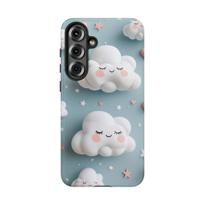 Cute Kawaii Sleeping Cloud Phone Case - Tough Dual-Layer Cover for iPhone 17, Samsung Galaxy & Google Pixel
