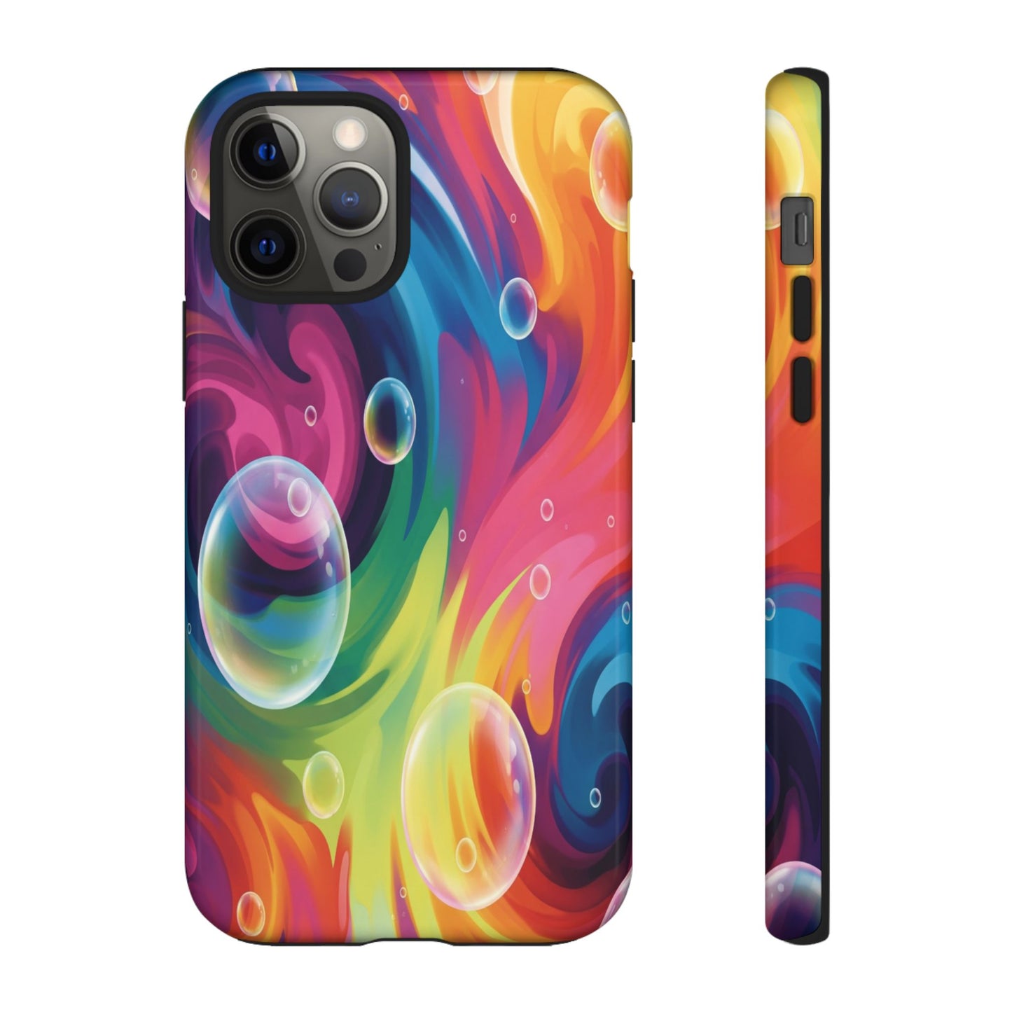 Vibrant Abstract Swirl Phone Case - Colorful Bubble Art Tough Cover for iPhone 17, Samsung Galaxy & Google Pixel