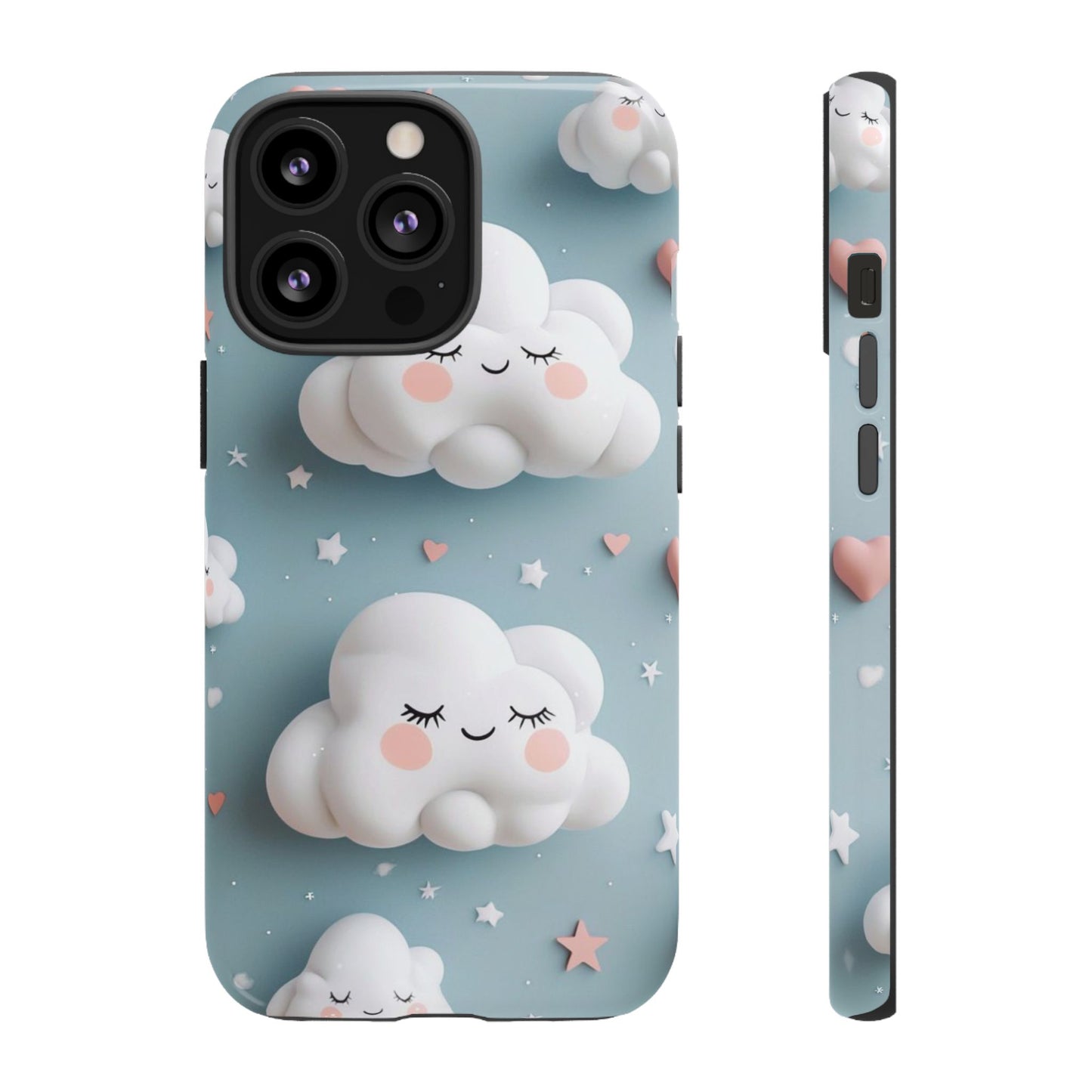 Cute Kawaii Sleeping Cloud Phone Case - Tough Dual-Layer Cover for iPhone 17, Samsung Galaxy & Google Pixel