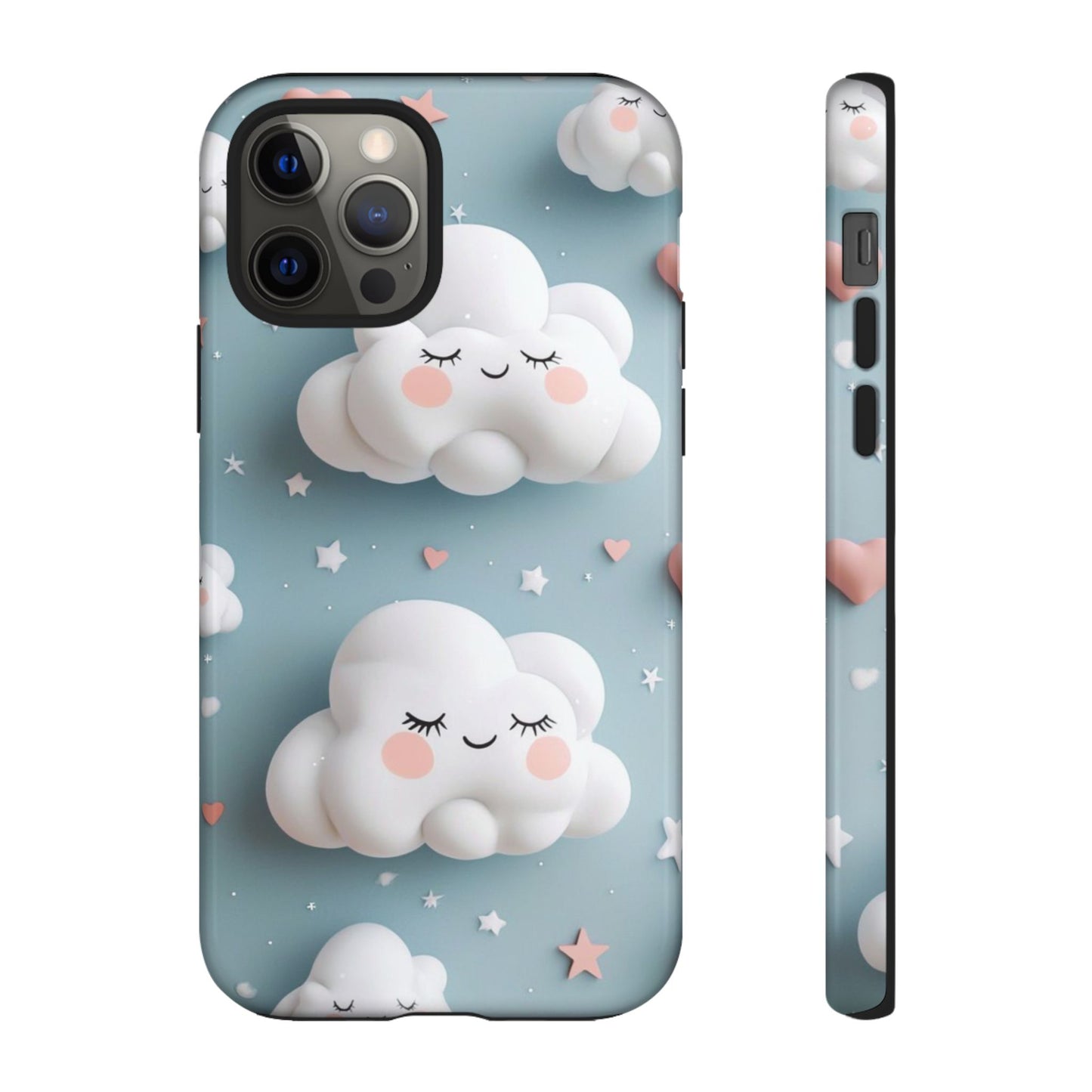 Cute Kawaii Sleeping Cloud Phone Case - Tough Dual-Layer Cover for iPhone 17, Samsung Galaxy & Google Pixel