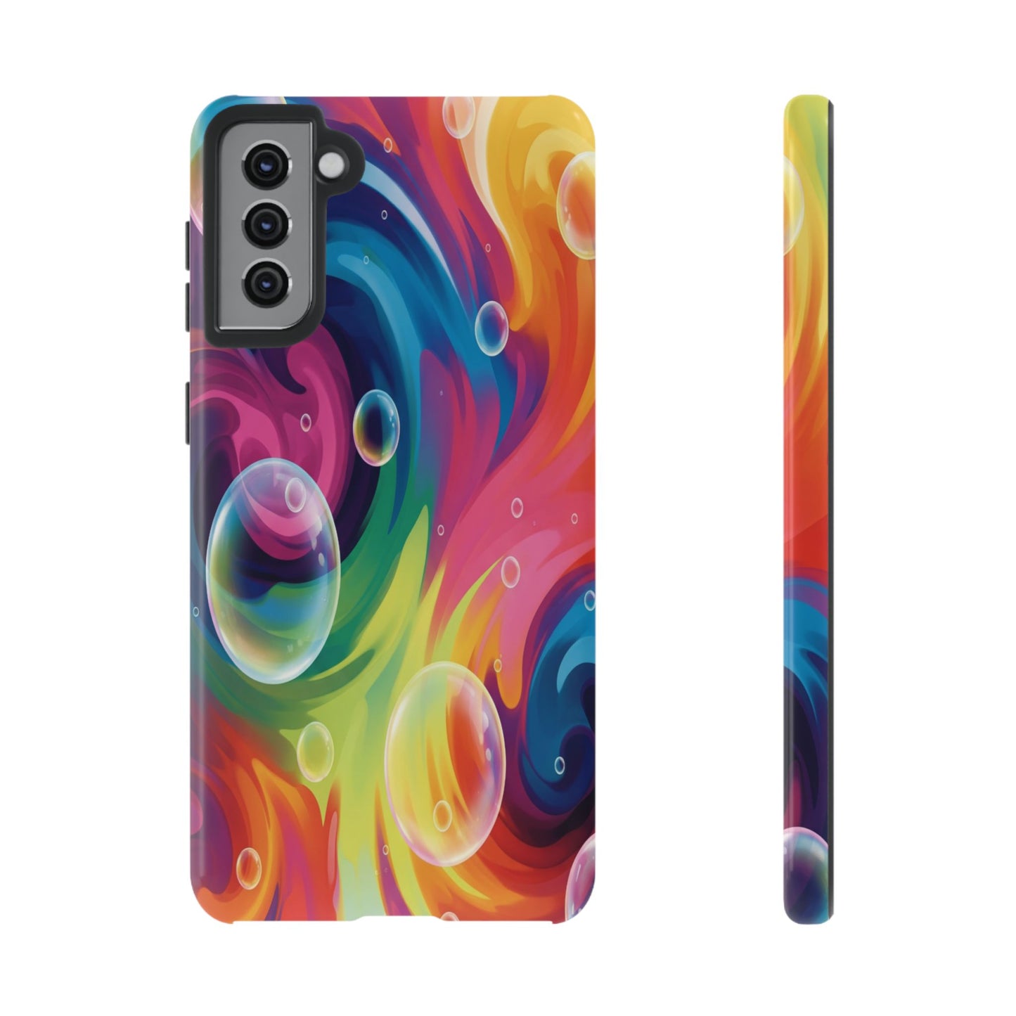 Vibrant Abstract Swirl Phone Case - Colorful Bubble Art Tough Cover for iPhone 17, Samsung Galaxy & Google Pixel
