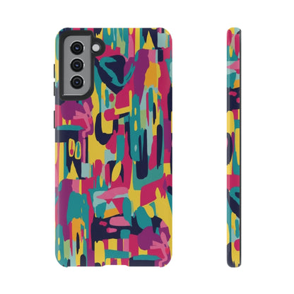 Copy of Modern Geometric Line Art Phone Case - Abstract Purple & White Tough Cover for iPhone 17, Samsung Galaxy & Google Pixel