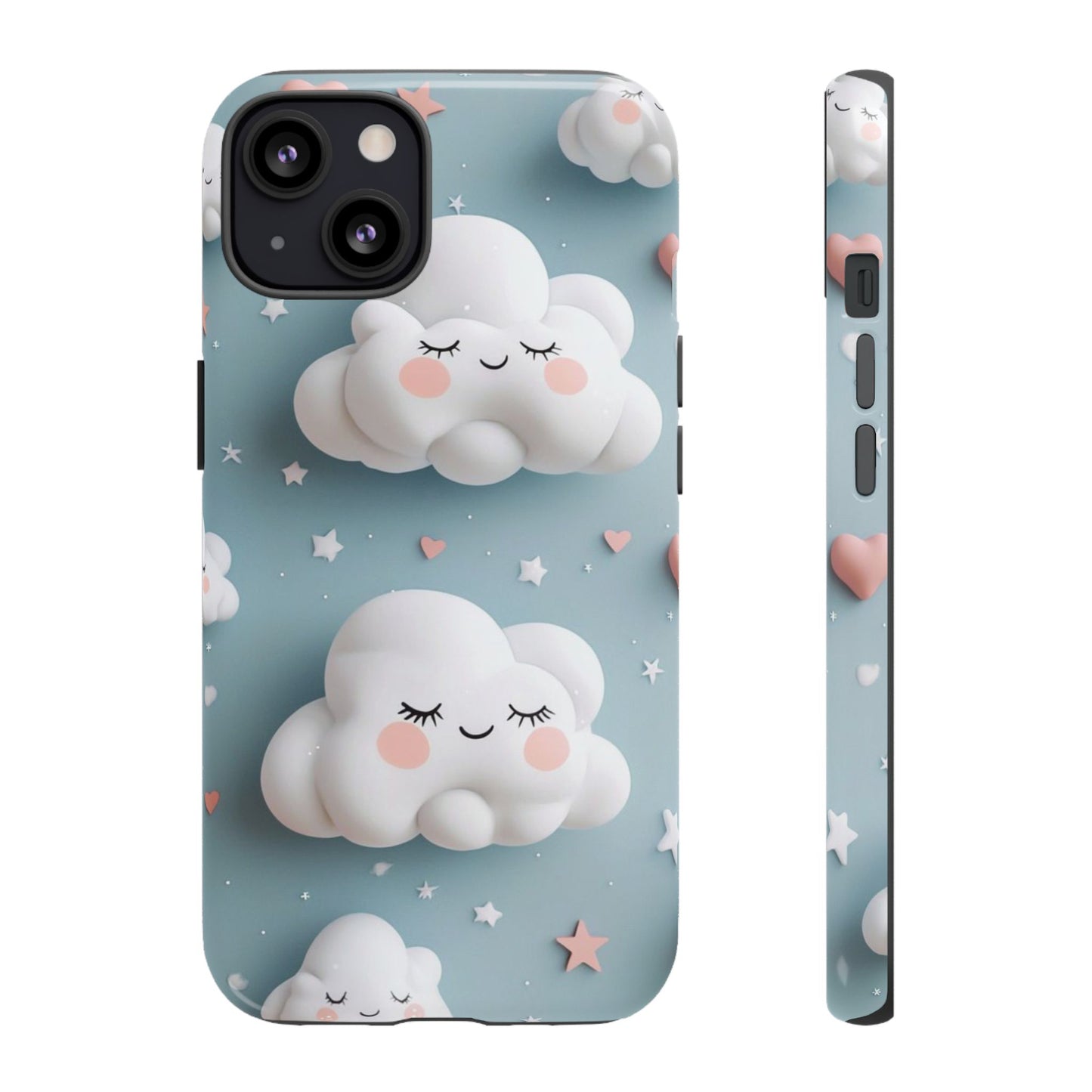 Cute Kawaii Sleeping Cloud Phone Case - Tough Dual-Layer Cover for iPhone 17, Samsung Galaxy & Google Pixel