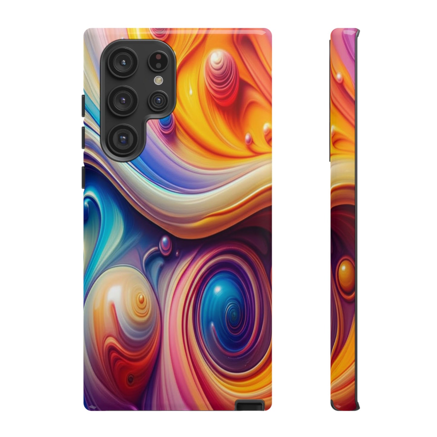 Copy of Modern Geometric Line Art Phone Case - Abstract Purple & White Tough Cover for iPhone 17, Samsung Galaxy & Google Pixel