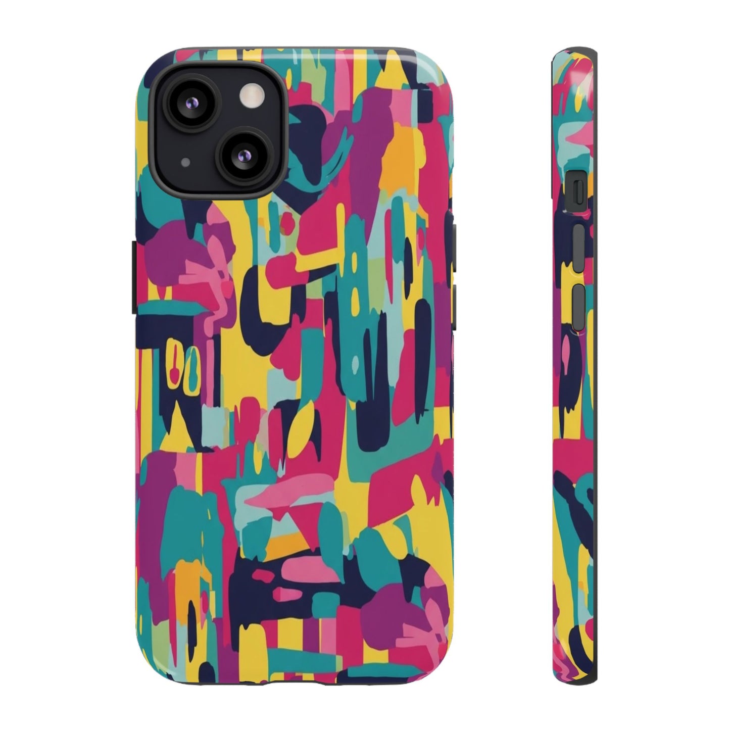 Copy of Modern Geometric Line Art Phone Case - Abstract Purple & White Tough Cover for iPhone 17, Samsung Galaxy & Google Pixel