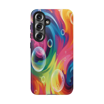 Vibrant Abstract Swirl Phone Case - Colorful Bubble Art Tough Cover for iPhone 17, Samsung Galaxy & Google Pixel