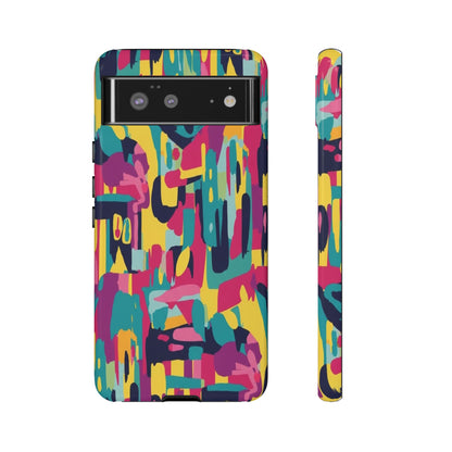 Copy of Modern Geometric Line Art Phone Case - Abstract Purple & White Tough Cover for iPhone 17, Samsung Galaxy & Google Pixel