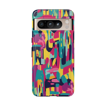 Copy of Modern Geometric Line Art Phone Case - Abstract Purple & White Tough Cover for iPhone 17, Samsung Galaxy & Google Pixel