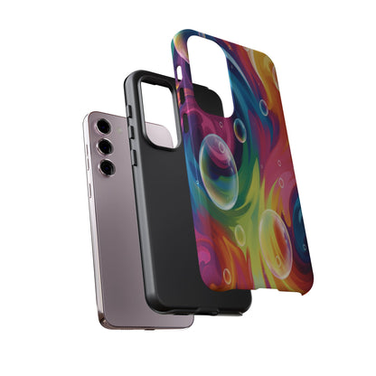 Vibrant Abstract Swirl Phone Case - Colorful Bubble Art Tough Cover for iPhone 17, Samsung Galaxy & Google Pixel