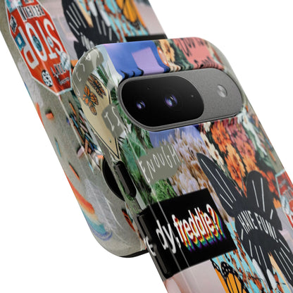 Retro Collage Aesthetic Phone Case - Positive Quote Butterfly Tough Cover for iPhone 17, Samsung Galaxy & Google Pixel
