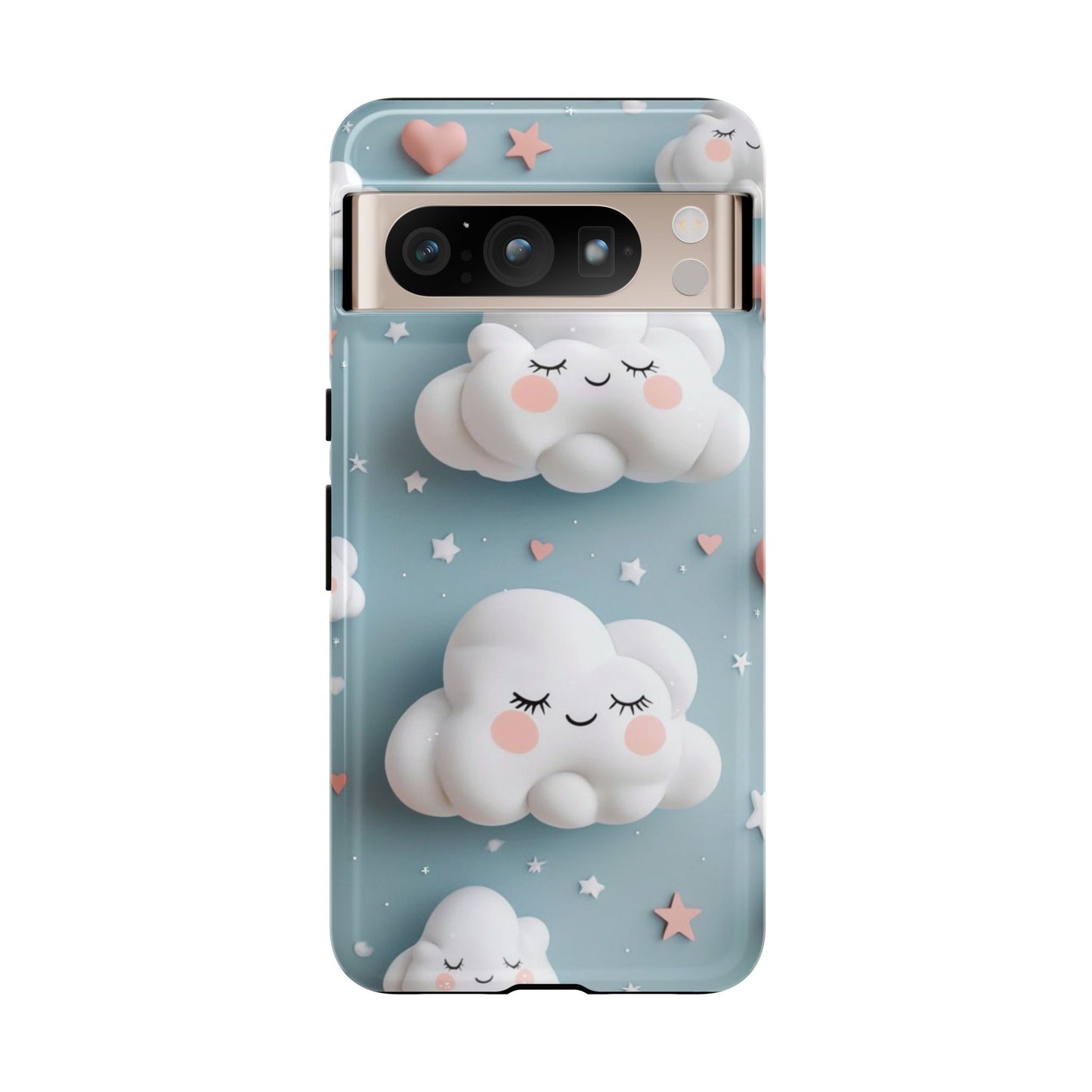 Cute Kawaii Sleeping Cloud Phone Case - Tough Dual-Layer Cover for iPhone 17, Samsung Galaxy & Google Pixel