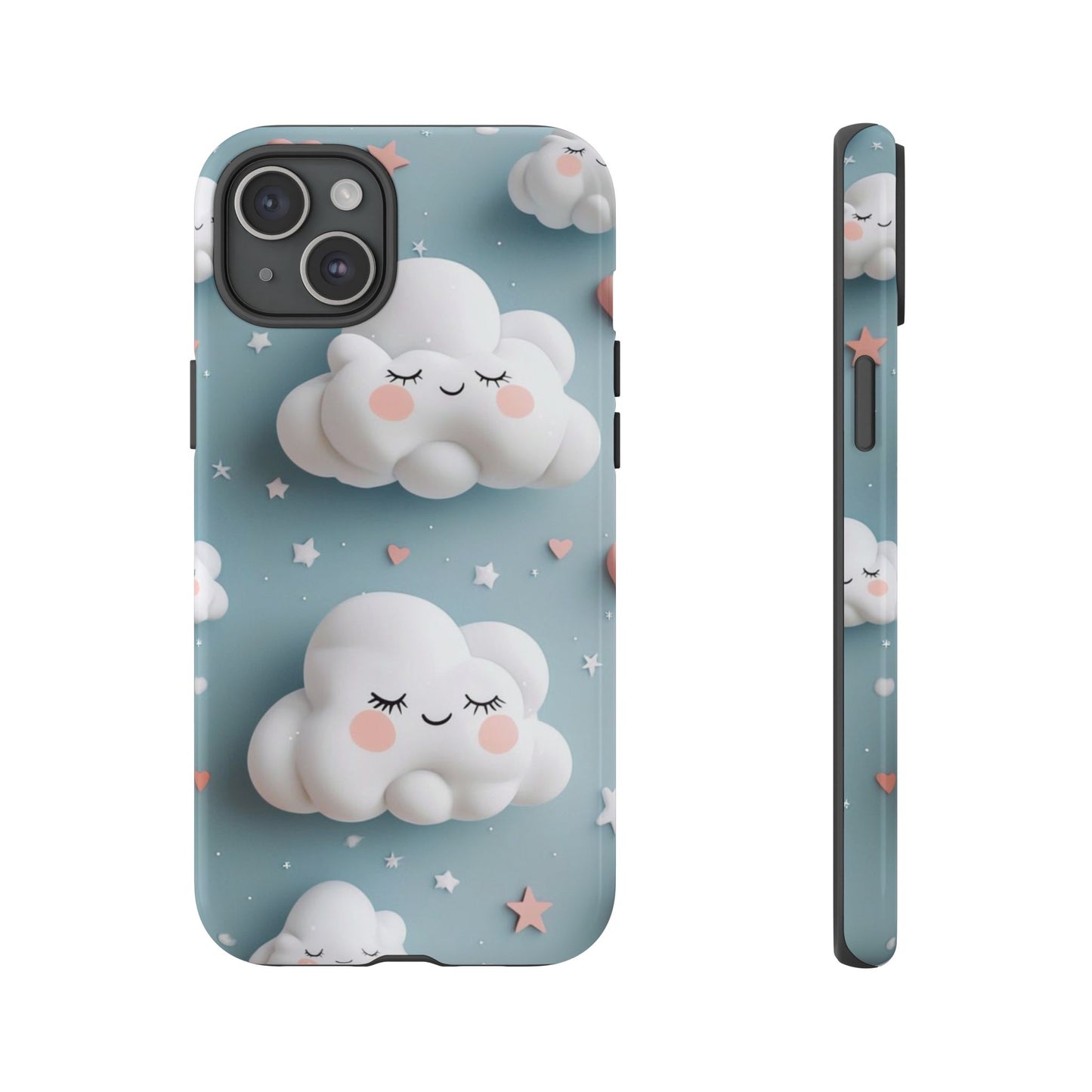 Cute Kawaii Sleeping Cloud Phone Case - Tough Dual-Layer Cover for iPhone 17, Samsung Galaxy & Google Pixel