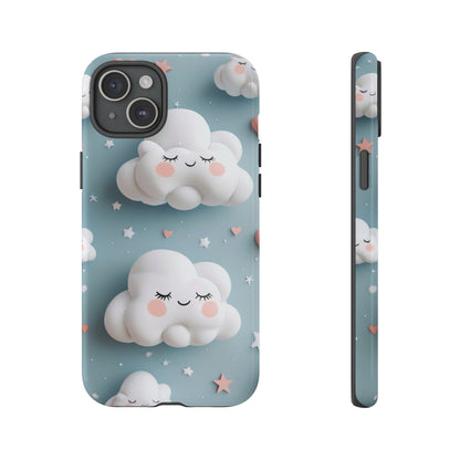 Cute Kawaii Sleeping Cloud Phone Case - Tough Dual-Layer Cover for iPhone 17, Samsung Galaxy & Google Pixel