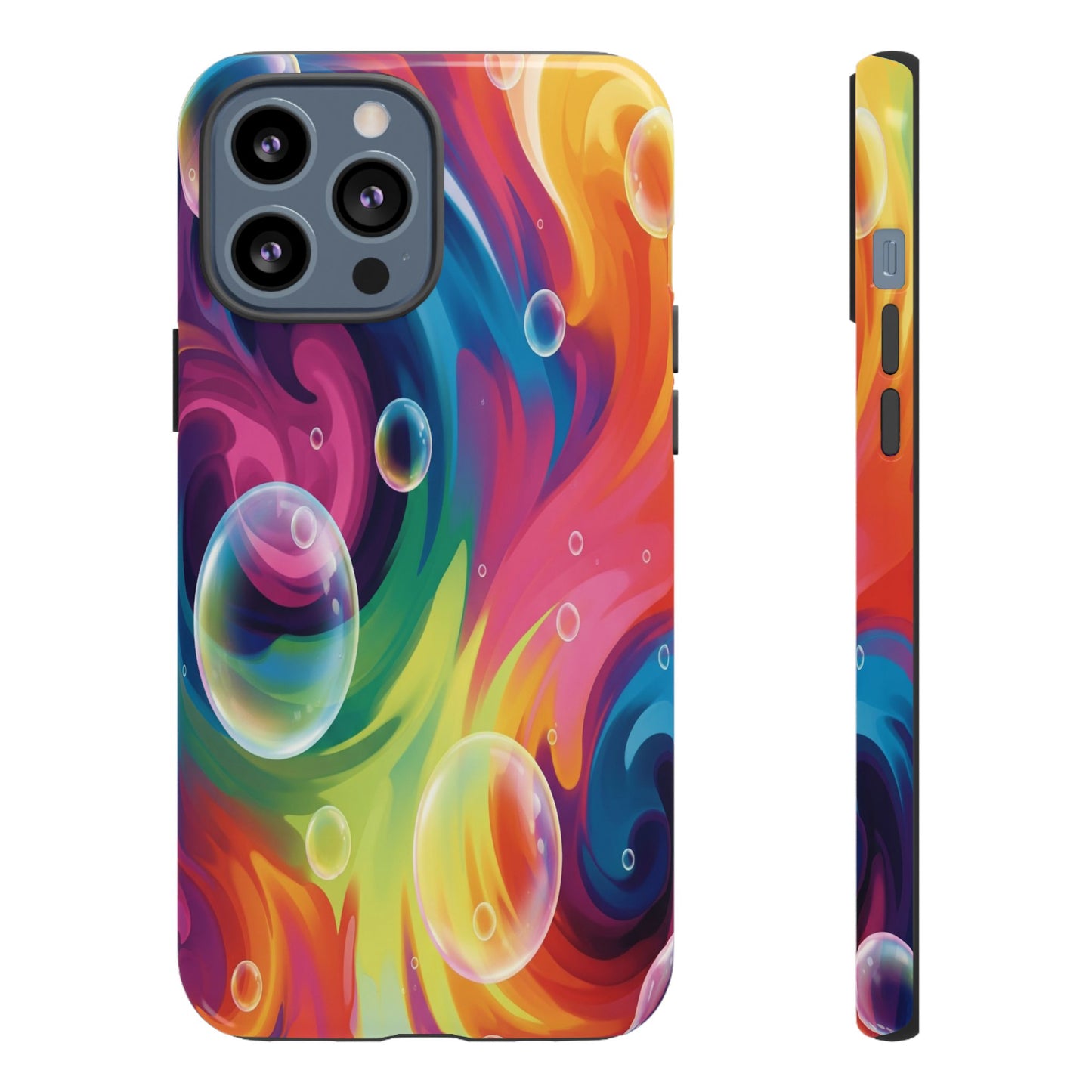 Vibrant Abstract Swirl Phone Case - Colorful Bubble Art Tough Cover for iPhone 17, Samsung Galaxy & Google Pixel