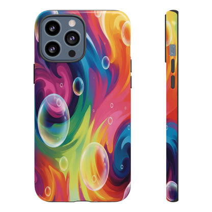 Vibrant Abstract Swirl Phone Case - Colorful Bubble Art Tough Cover for iPhone 17, Samsung Galaxy & Google Pixel
