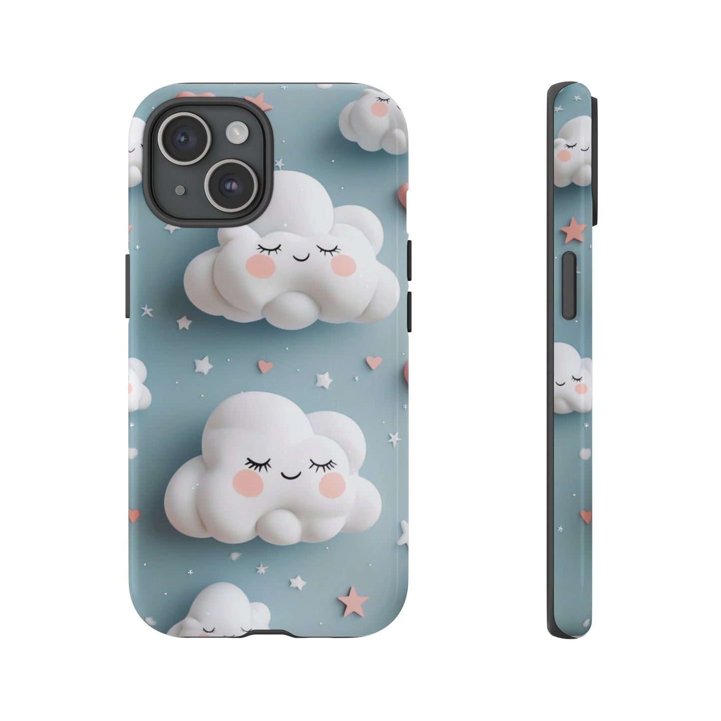 Cute Kawaii Sleeping Cloud Phone Case - Tough Dual-Layer Cover for iPhone 17, Samsung Galaxy & Google Pixel