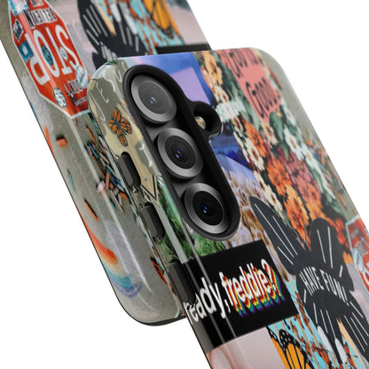 Retro Collage Aesthetic Phone Case - Positive Quote Butterfly Tough Cover for iPhone 17, Samsung Galaxy & Google Pixel