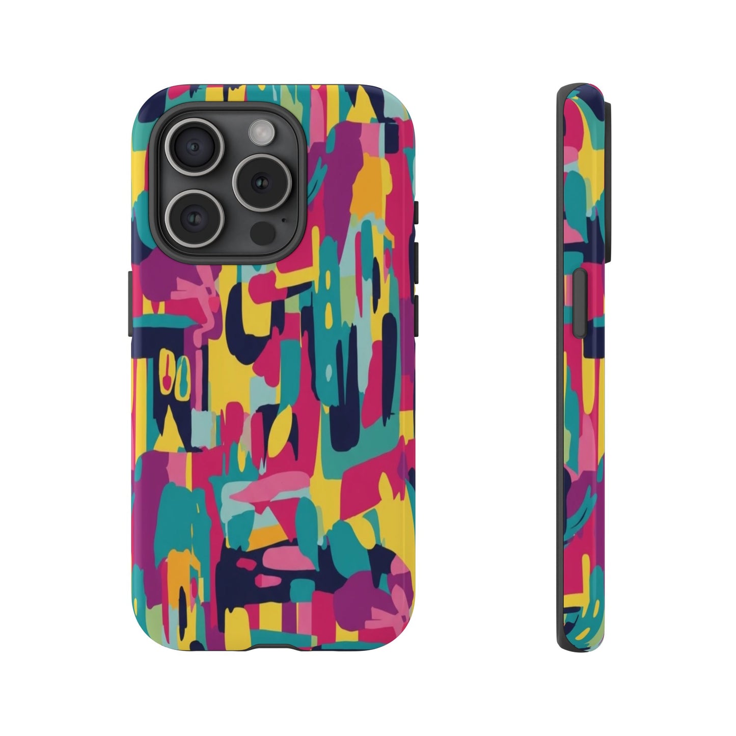 Copy of Modern Geometric Line Art Phone Case - Abstract Purple & White Tough Cover for iPhone 17, Samsung Galaxy & Google Pixel