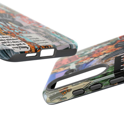 Retro Collage Aesthetic Phone Case - Positive Quote Butterfly Tough Cover for iPhone 17, Samsung Galaxy & Google Pixel