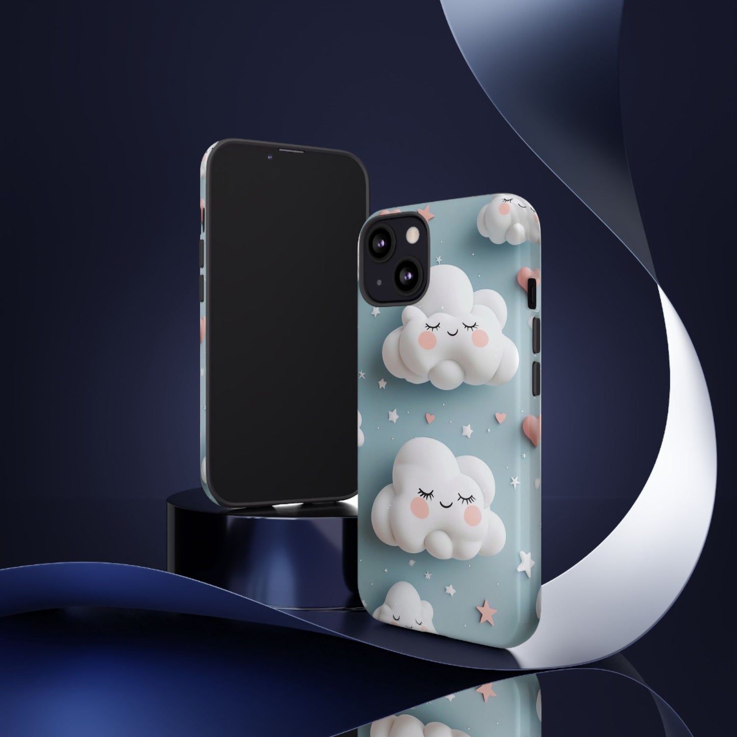 Cute Kawaii Sleeping Cloud Phone Case - Tough Dual-Layer Cover for iPhone 17, Samsung Galaxy & Google Pixel