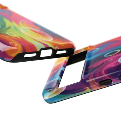 Vibrant Abstract Swirl Phone Case - Colorful Bubble Art Tough Cover for iPhone 17, Samsung Galaxy & Google Pixel