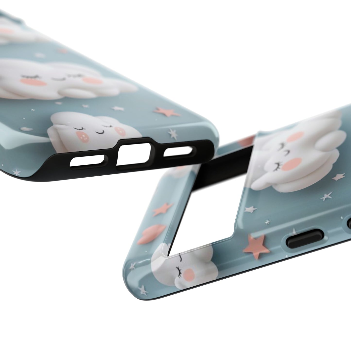 Cute Kawaii Sleeping Cloud Phone Case - Tough Dual-Layer Cover for iPhone 17, Samsung Galaxy & Google Pixel