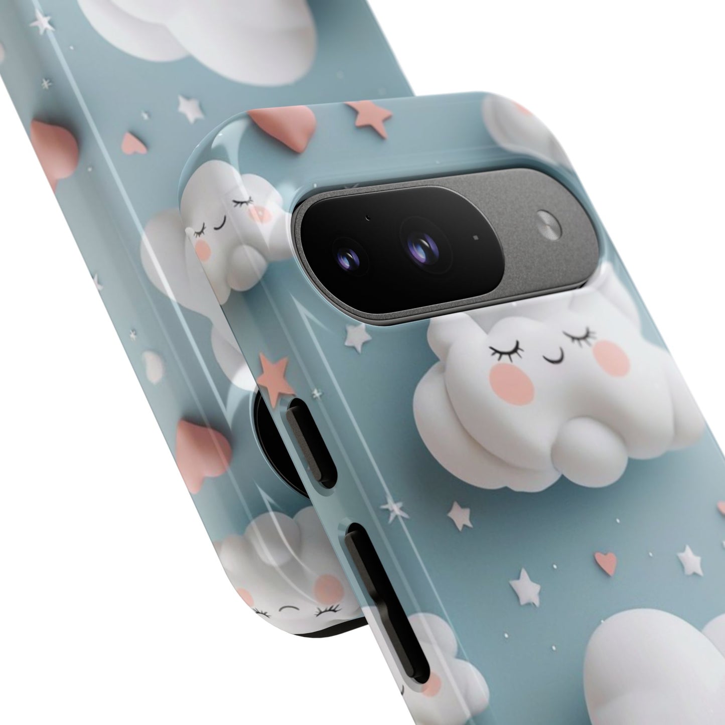 Cute Kawaii Sleeping Cloud Phone Case - Tough Dual-Layer Cover for iPhone 17, Samsung Galaxy & Google Pixel