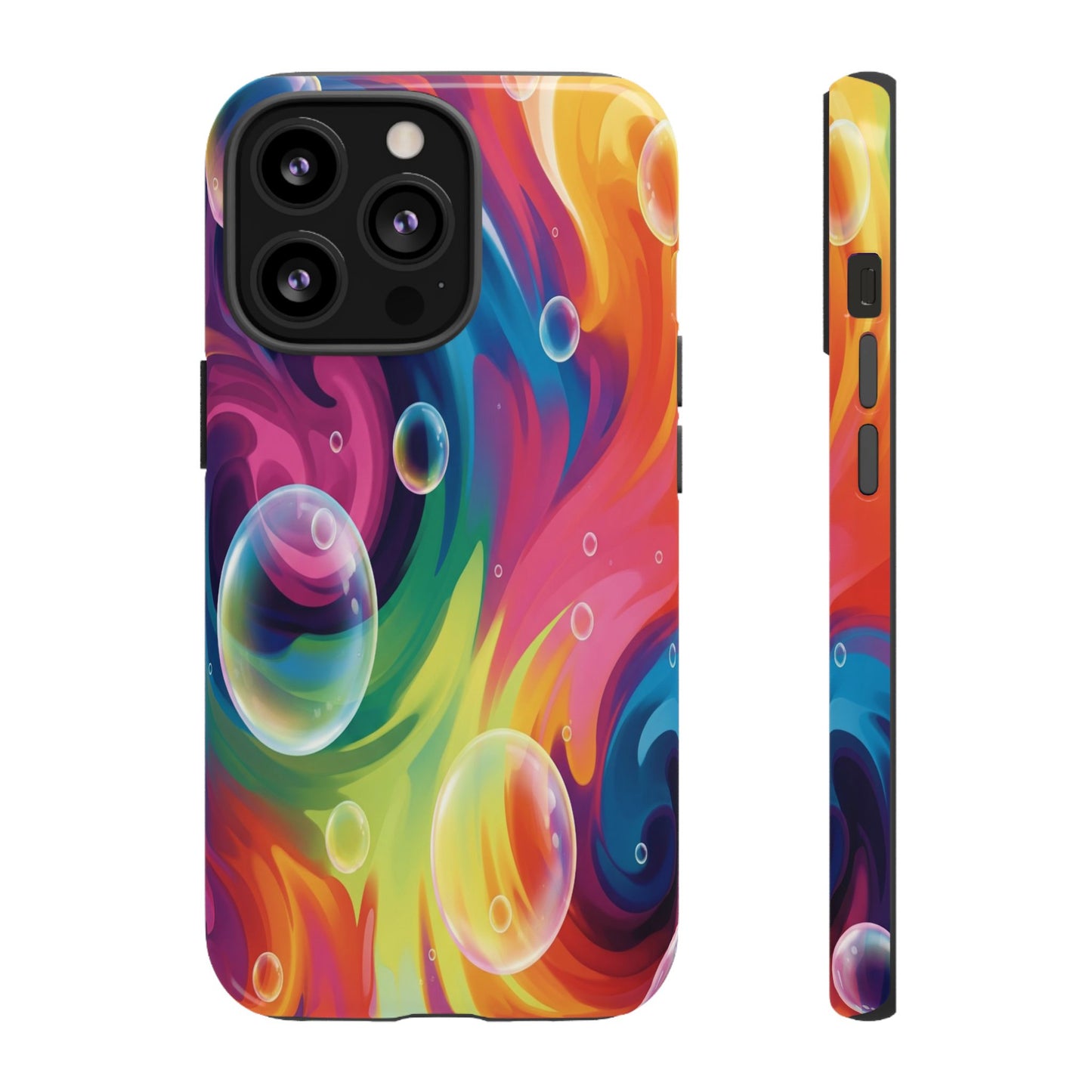 Vibrant Abstract Swirl Phone Case - Colorful Bubble Art Tough Cover for iPhone 17, Samsung Galaxy & Google Pixel
