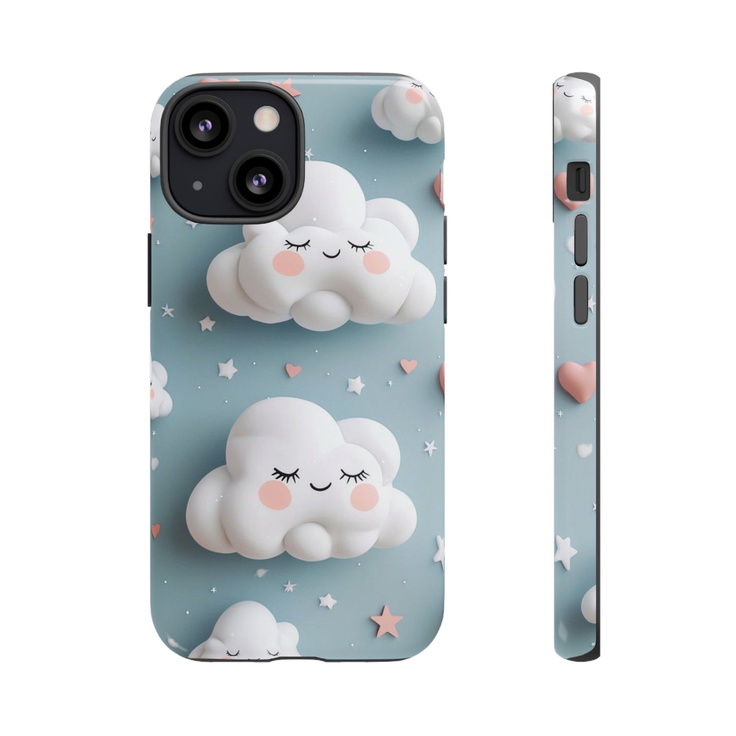 Cute Kawaii Sleeping Cloud Phone Case - Tough Dual-Layer Cover for iPhone 17, Samsung Galaxy & Google Pixel