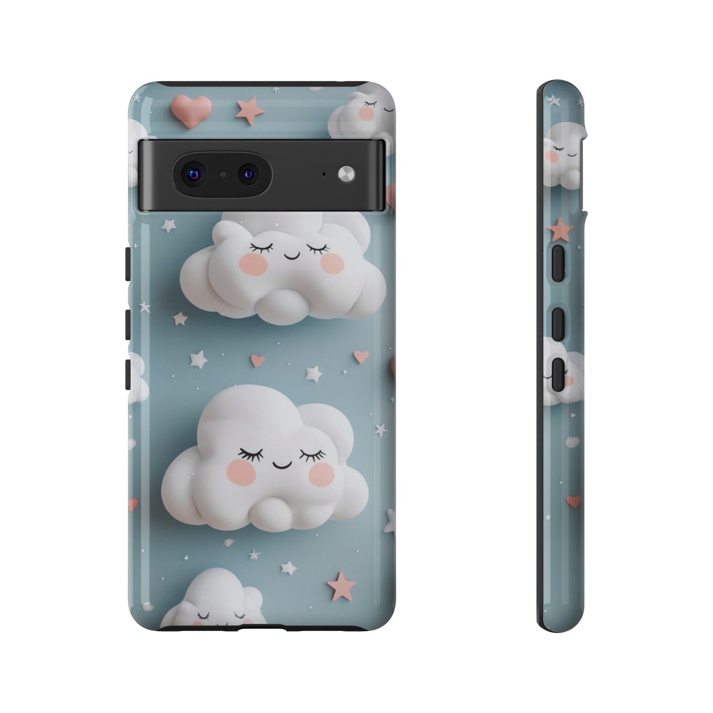 Cute Kawaii Sleeping Cloud Phone Case - Tough Dual-Layer Cover for iPhone 17, Samsung Galaxy & Google Pixel