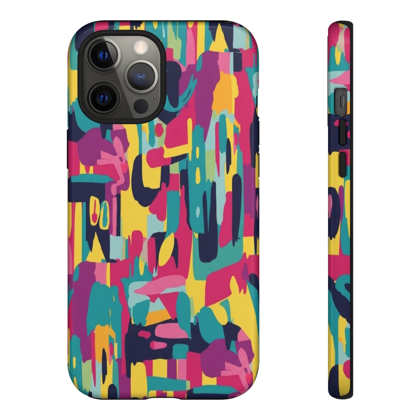 Copy of Modern Geometric Line Art Phone Case - Abstract Purple & White Tough Cover for iPhone 17, Samsung Galaxy & Google Pixel